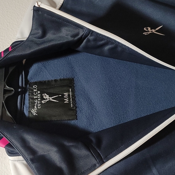 COPY - MARC ECKO CUT & SEW ZIP UP TRACK JACKET NAVY HOT PINK ATHLEISURE MENS … - Picture 7 of 16